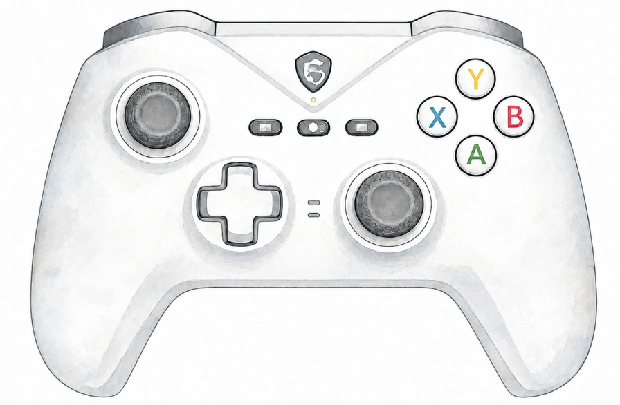 Button mapping guide showing a controller with labeled inputs